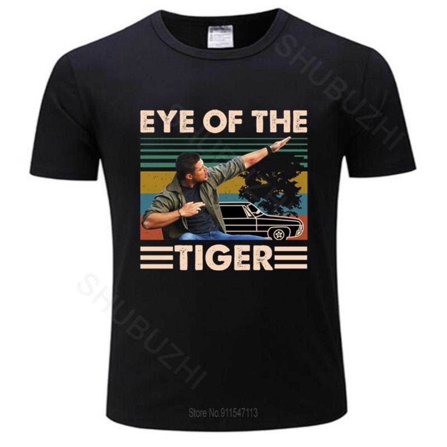 

Dean Winchester Supernatural Eye Of The Tiger Vintage Retro Cotton Tshirt Men O-neck Casual TeeShirt Summer Tshirt Drop Shipping S