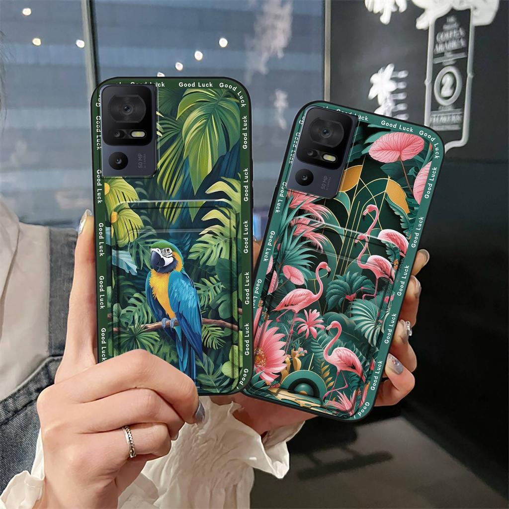 Card Slot Fashion Design Phone Case For TCL 40SE/T610K Full Wrap Back Cover Cartoon TPU Waterproof Soft Case Cover Cute