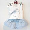 Fashionable Stylish Infant Girls Clothing Sets Sleeveless Vests Two Piece Outfits Cute Toddler Kids Casual Comfortable Outfits Daily Wear