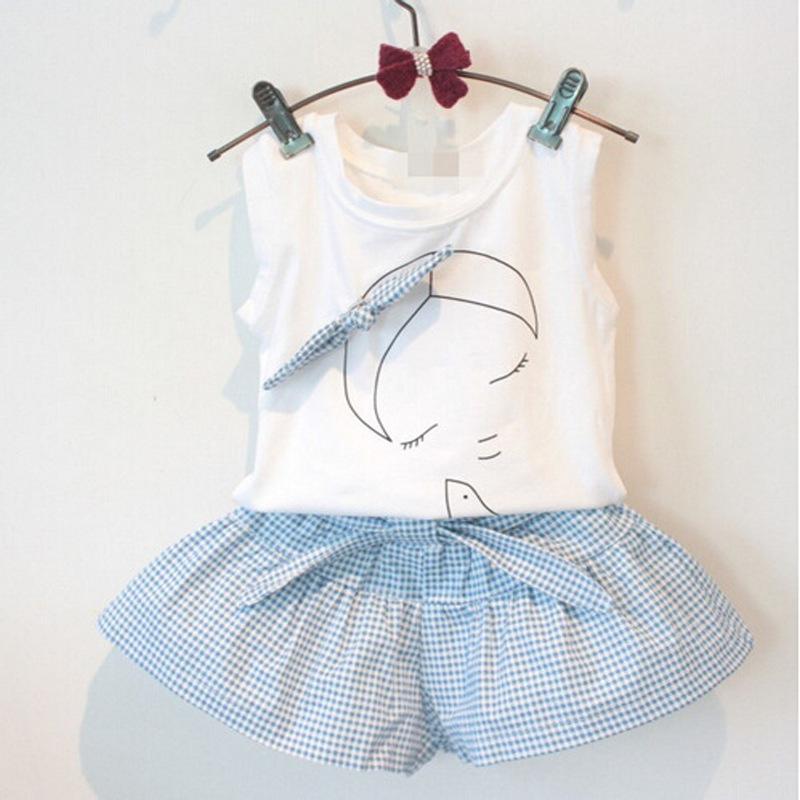 Fashionable Stylish Infant Girls Clothing Sets Sleeveless Vests Two Piece Outfits Cute Toddler Kids Casual Comfortable Outfits Daily Wear