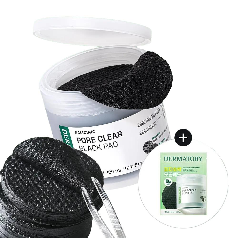 Dermatory Conjunto Especial de Pads de Tônico Preto Salicínico Limpador de Poros (70+10 almofadas)