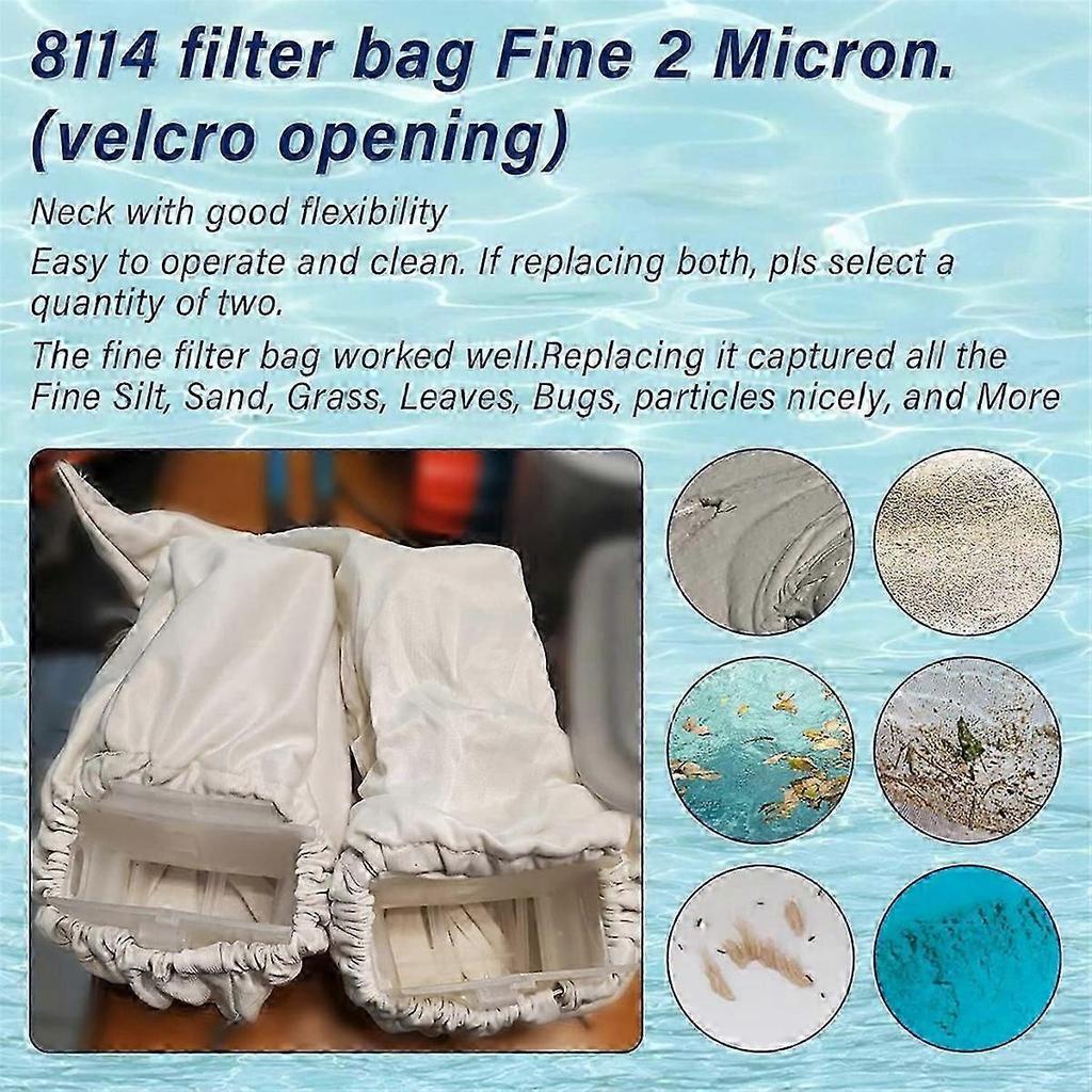 Pool Cleaner Fine Mesh Filter Bag Replacement 8114 Compatible with Various Pool Vacuum Models High Filtration Efficiency Accessory