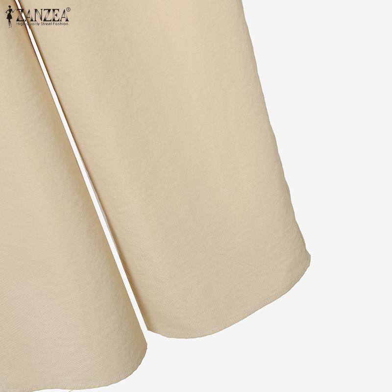 ZANZEA Women Muslim Long Blouse and Pants Casual Two Piece Suit Sets