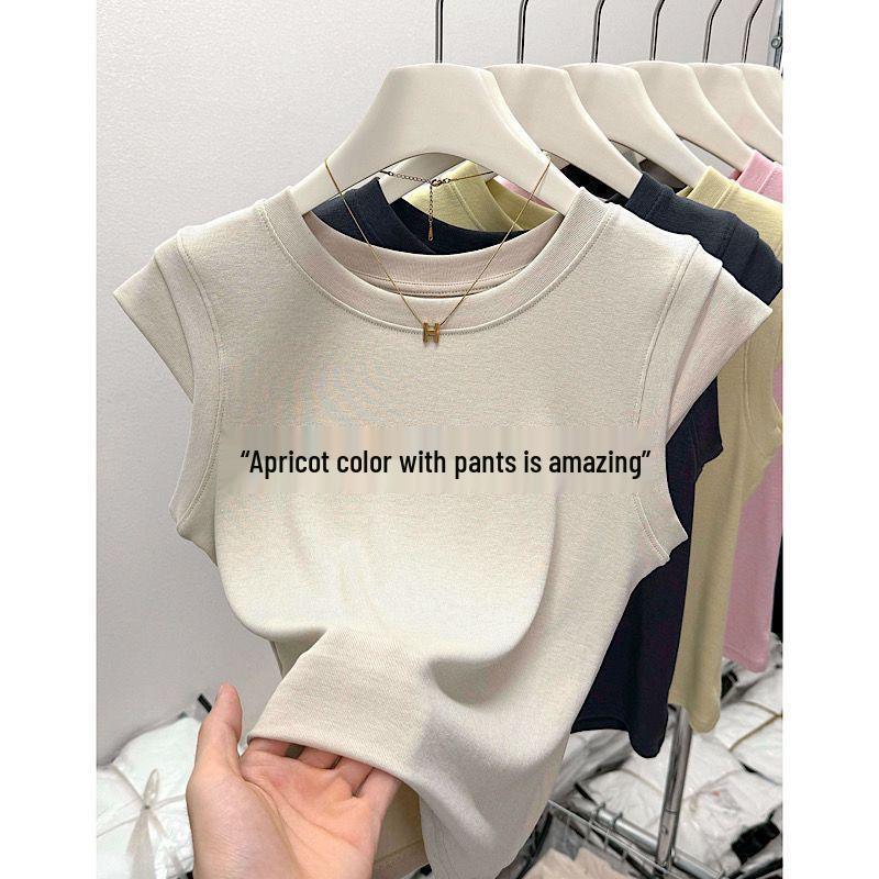 

Женская приталенная футболка из модального хлопка синего цвета с рукавами-крылышками M (40-50 kg)