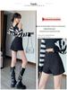 Black Women's High-Waisted A-Line Shorts - 2026 Trendy Spring/Summer Elastic Casual Wide-Leg Hot Pants