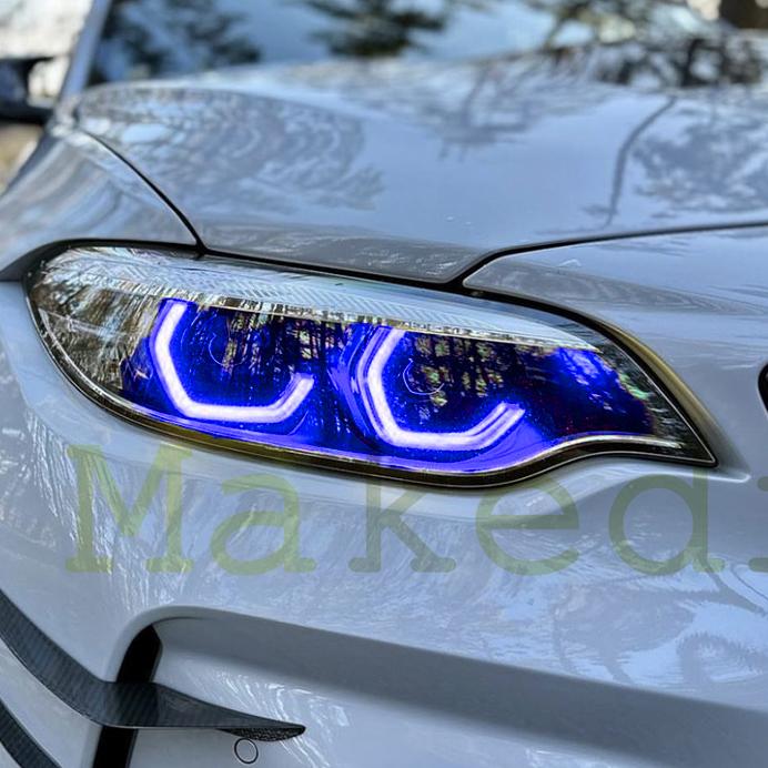 

Лимонно-жовті Ангельські Очі Підходять Для BMW M2 2 серії DRL багатоколірні LED F22 F23 F87 LCI денні ходові вогні 63117494851 63117494852 синій