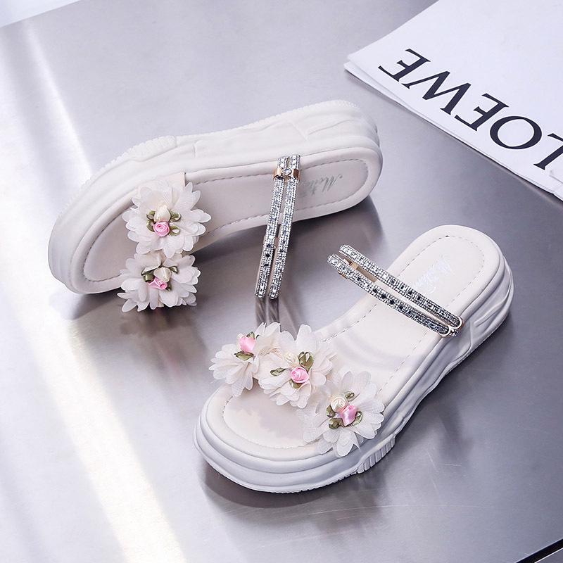 Sandals women's spring and summer new flower dual-purpose student casual thick-soled beach women's cool slippers