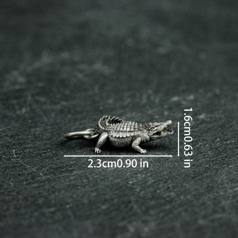 Crocodile Retro Style Animal Jewelry Pendant Alloy Chain Men Decoration Women