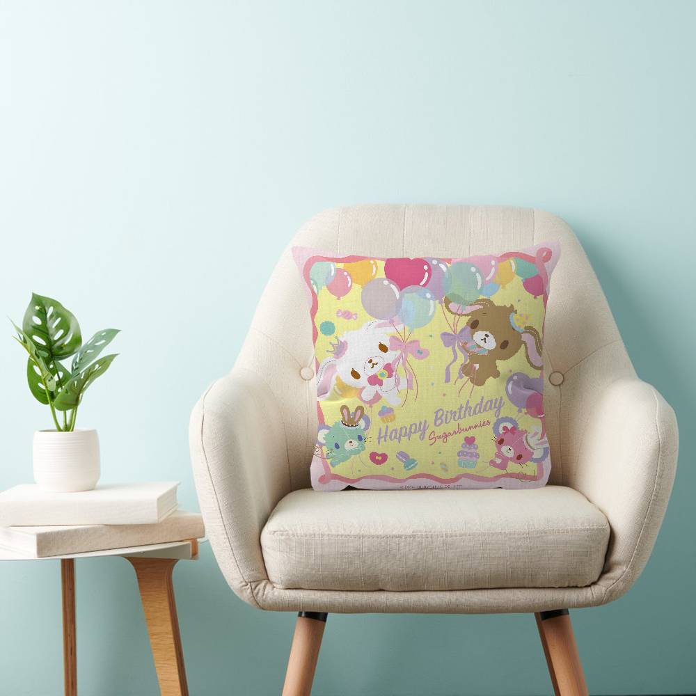 Cartoon Cute S-Sugarbunnies Cushion Cover Car Throw Pillow Case For Sofa Car Christmas Gift 40x40cm 45x45cm