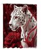 Rose & Leopard Bath Set: Shower Curtain, Non-slip Mat, Toilet Lid Cover, Bathroom Mat & 12 Hooks