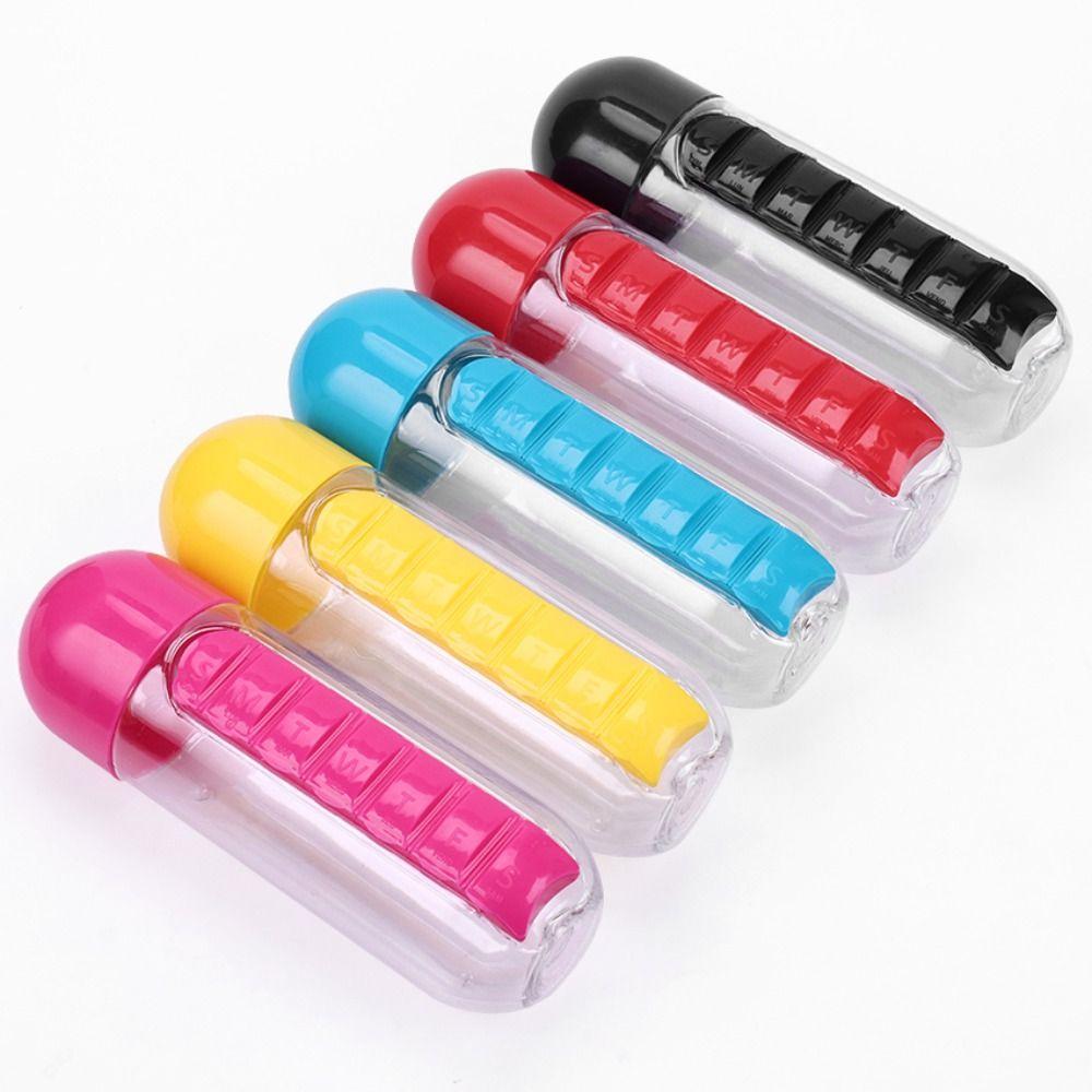Leak-Proof Medicine Box Water Bottle Pill Boxes Sports Water Bottle  Camping