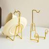 Decorative Cup and Saucer Display Stand Metal Saucer Holder Kitchen Cup Organizer  Home Kitchen