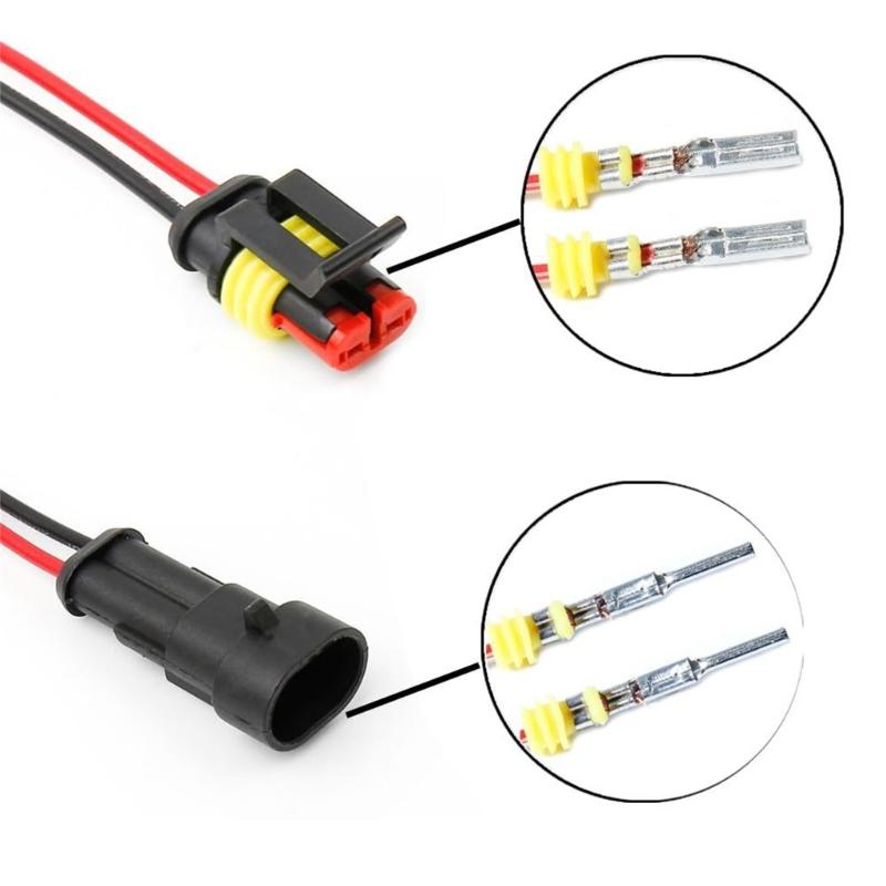 Upgrades 2Pin Quick Connect Wire Connectors Quick Splices 2Pin Waterproof Connectors 40pcs for Automotive Circuits
