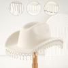 Popular Women's Fashion Show Top Hat Crystal Pearl Tassel Accessories Fashion Light Luxury Dating Party Wedding Hat