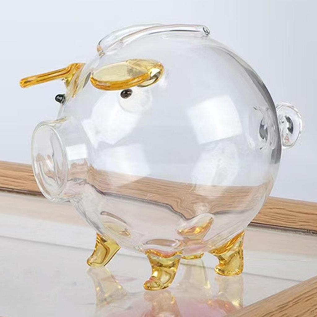 Glas Schwein Spardose Schreibtisch Organizer Geld Sparbox Glas für Dusche Schlafzimmer
