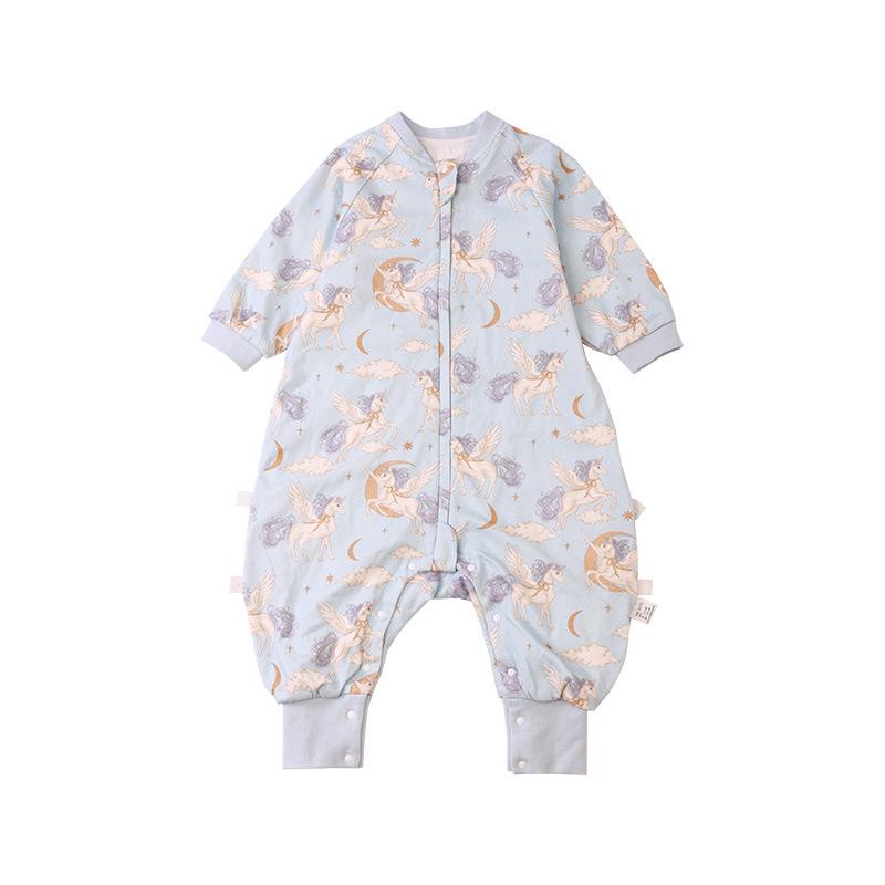 Baby A-Class Split-Leg Sleeping Bag - Spring/Autumn Cotton Jumpsuit Pajamas, Anti-Kick Design, Four Seasons Style