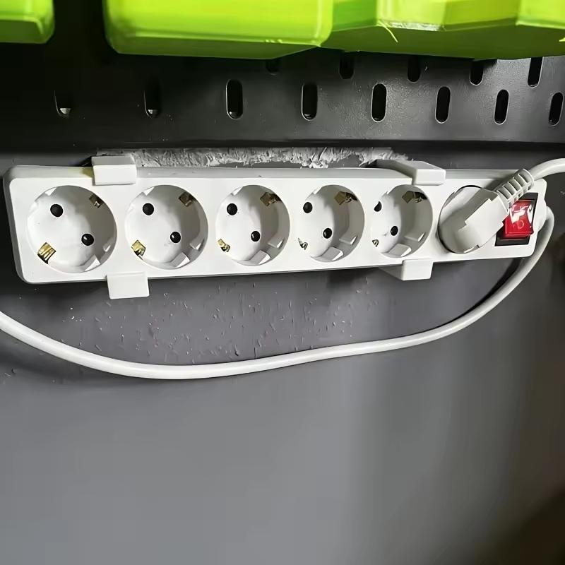2Pcs White Black 3D Printed Outlet Fixer Wall Mounted Power Strip Holder for Home Garage Cable Organization