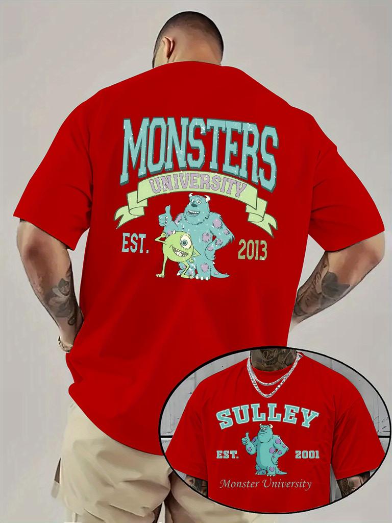 2026 Summer Disney Monsters University Printed Pure Cotton Tshirt Fashionable Loose Shortsleeved for Both Men and Women