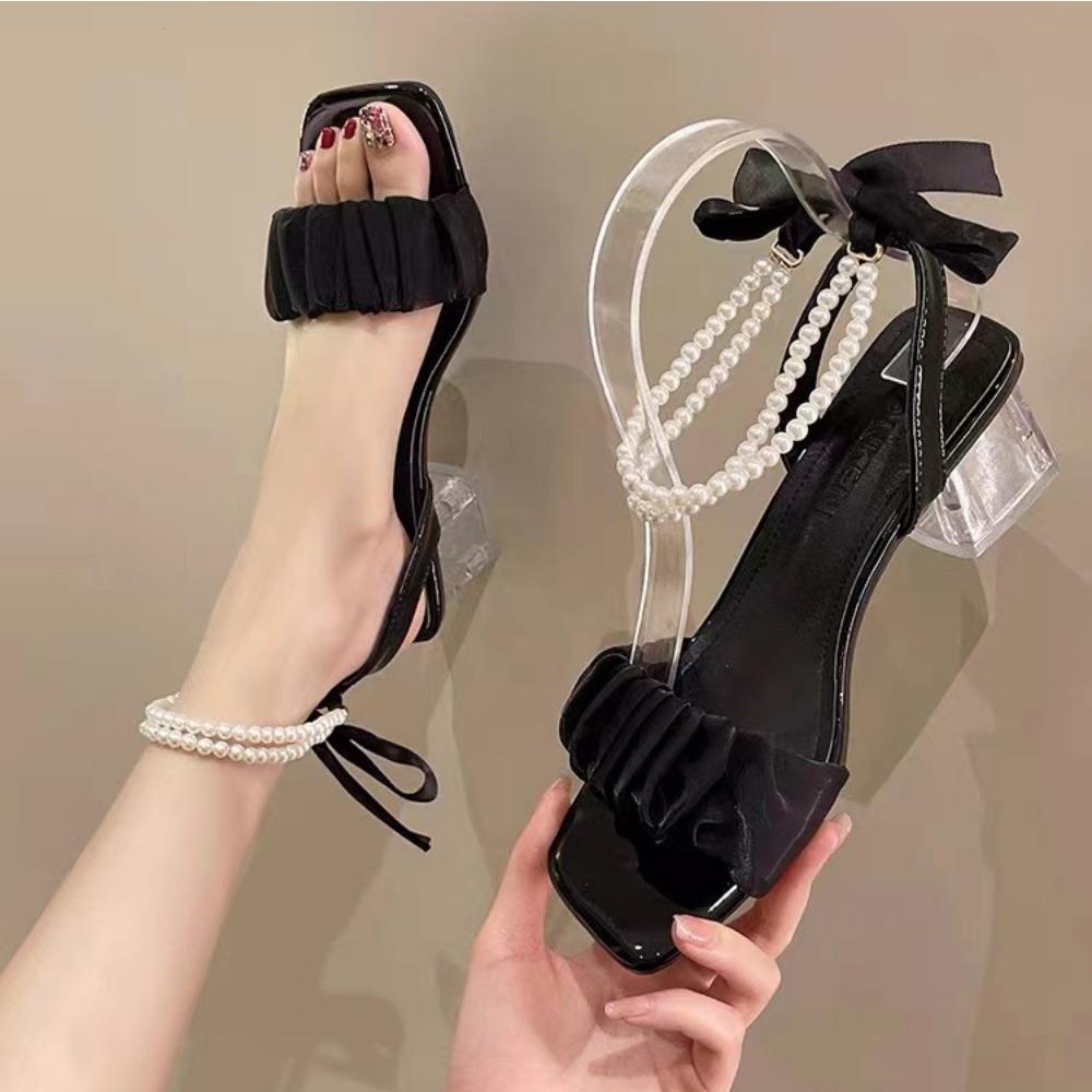 Fashion Strap High-heeled Sandals for Women Summer Paired with Skirts and Thick Heels Shoes 2025 New Strap Style French High-end Sandals