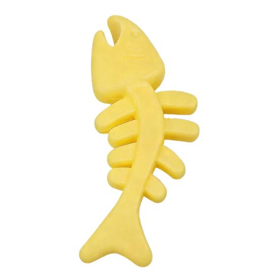 Gummi Knochen Hundespielzeug Fischgrätenform Hundekauspielzeug Zahnpflege Spielzeug für aggressive Kauer Interaktives Training Apportieren