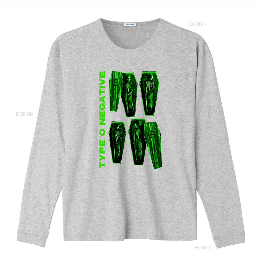 Type O Negative Coffin Skeleton T Shirt for Gothic Rock Band Vintage Washed Versatile Soft Designer Clothes Stretched Graphic