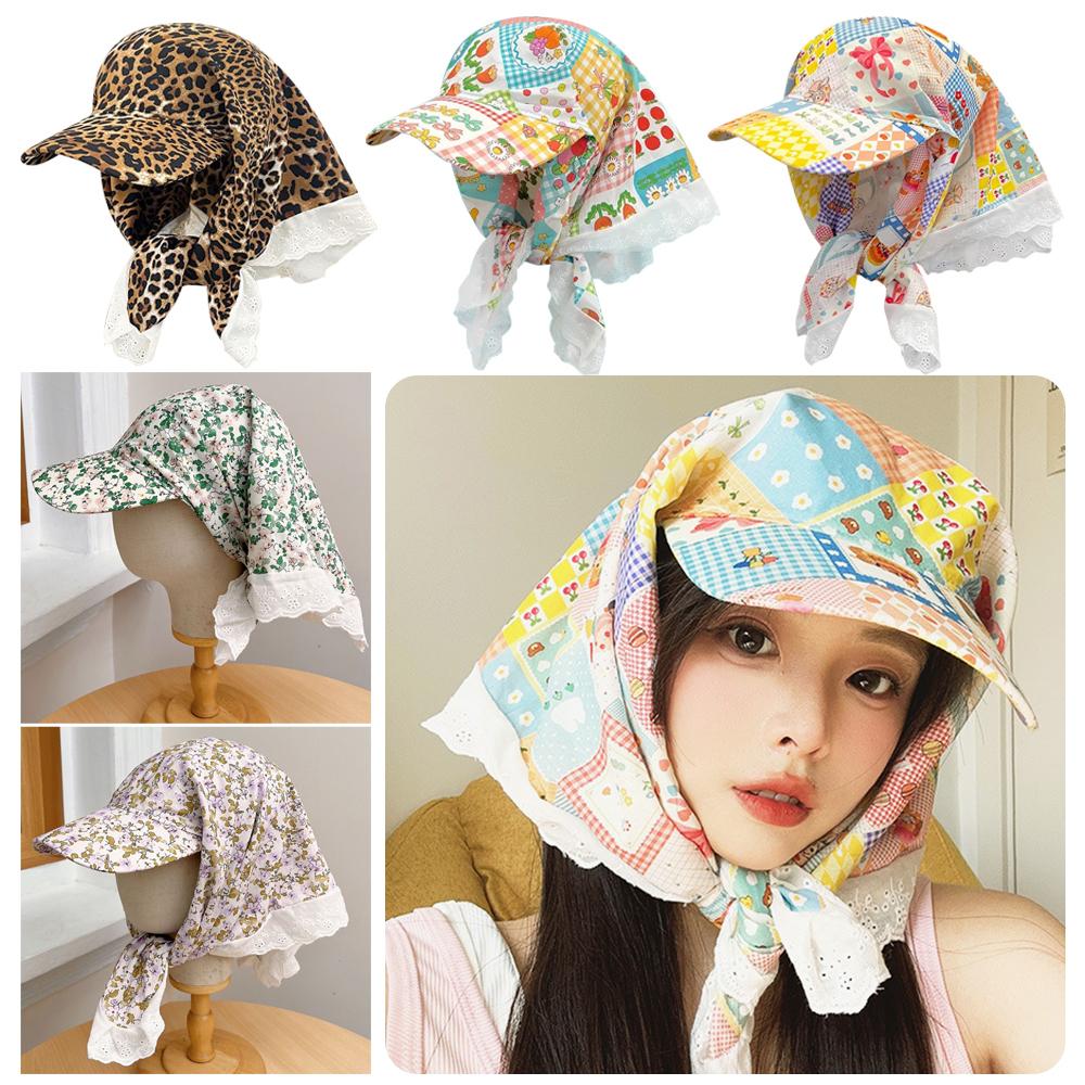 French Retro Headscarf Hat Sweet Loli Baseball Cap Versatile Sun Hat  Outdoor Seaside Vacation