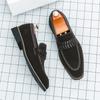 British Style New Loafers Men's Low Heel Suede Business Casual Shoes Large Size Comfortable Driving Shoes Versatile Oxford Shoes