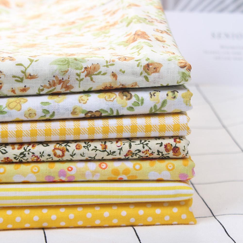 3 Types 7pcs 50*50cm Cotton Fabric DIY Assorted Squares PreCut Bedding Suite Quarters Bundle