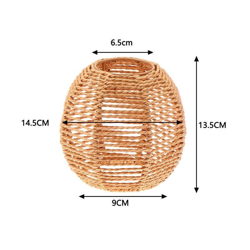 1 Piece Vintage Hanging Lampshade Handmade Woven Lamp Shade For Living Room Bedroom Hotel Simulated Rattan Light Fixture