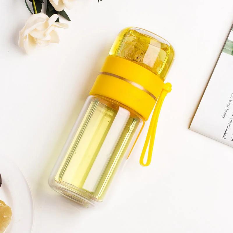 Creative Glass Thermos Mug 400ml Water Bottle Men and Women Portable Vacuum Flask Cup Teacup with Filter Business Gifts