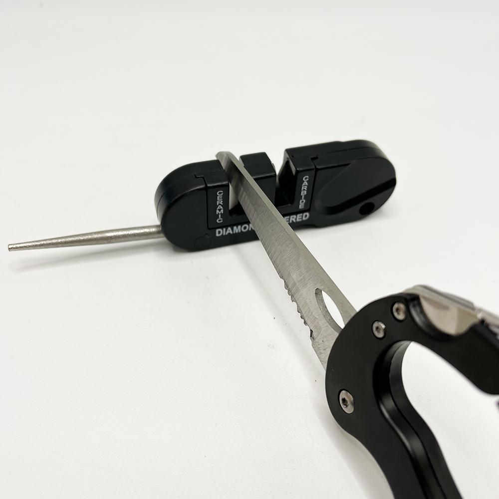 Cuțit multifuncțional portabil 4-în-1 din carbură ceramică de tungsten, unealtă portabilă de ascuțit din oțel tungsten pentru exterior, stick de ascuțit