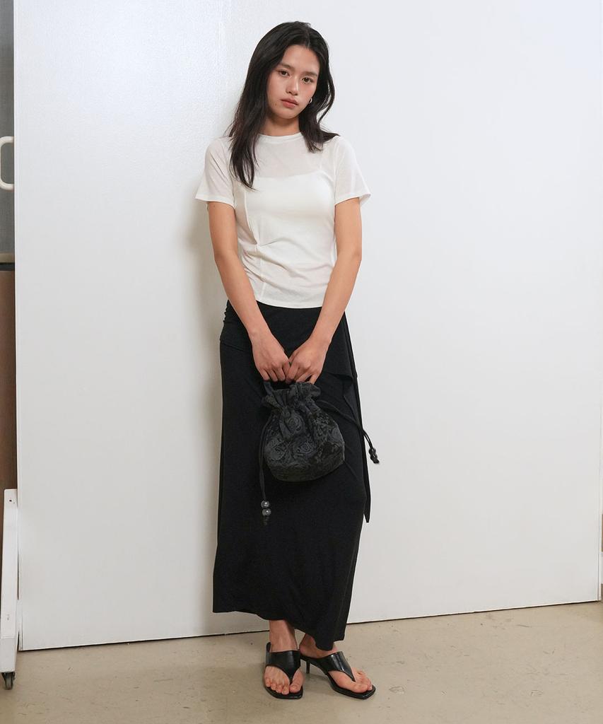 GENERALIDEA Acetate Twist Short Sleeve T-Shirt [White] / Gf2Lts520
