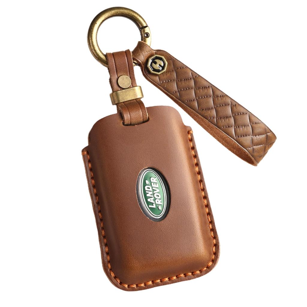 Handmade Vintage Leather Key Cover for Land Rover Range Rover Discovery 5 and Jaguar