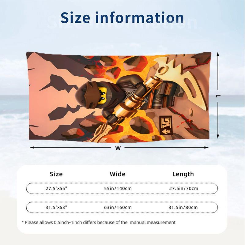 LEGO Ninjago (23) Theme Beach Towel Sand Resistant Soft And Comfortable Suitable For The Pool Camping Yoga And Diving A Travel