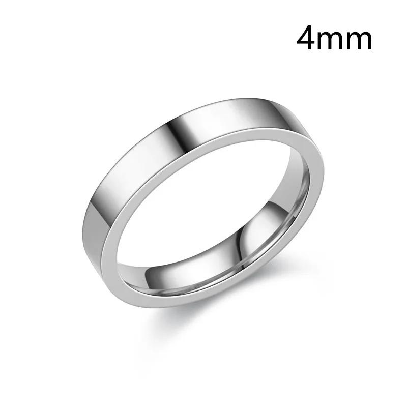 3/4/6/8mm Wide Stainless Steel Rings High Polished New Fashion Classic And Generous For Men's And Women's  Jewelry Gift