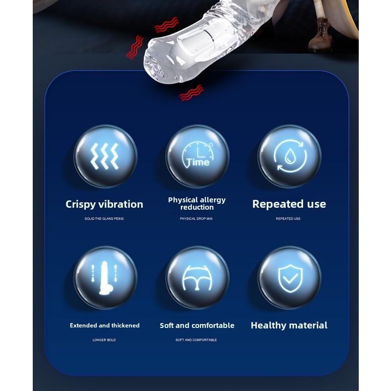 Wolf Tooth Condom Male Thickening and Lengthening Crystal Vibrating Penis Condom Erotic Adult Sex Toys