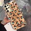 Vintage Pink Leopard Print Mädchen Frauen Mädchen Handyhülle für Samsung Galaxy S25 Edge S24 S23 S22 S21 S20 FE Plus Ultra Rückseite