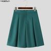 INCERUN Two Pieces Men V Neck Thin Sleeveless Vest and Pleated Shorts Clothing Sets