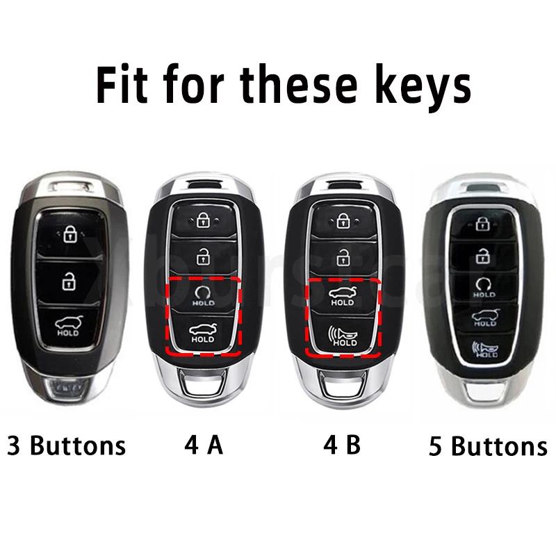 3/4/5Button Tpu Shell Fob For Hyundai I30 Ix35 Kona Encino Solaris Azera Grandeur Ig Accent Santa Fe Palisade Car Key Case Cover