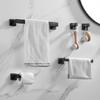 Bathroom Towel Bar Set Black 5-Pieces Bathroom Hardware Set 304 Stainless Steel