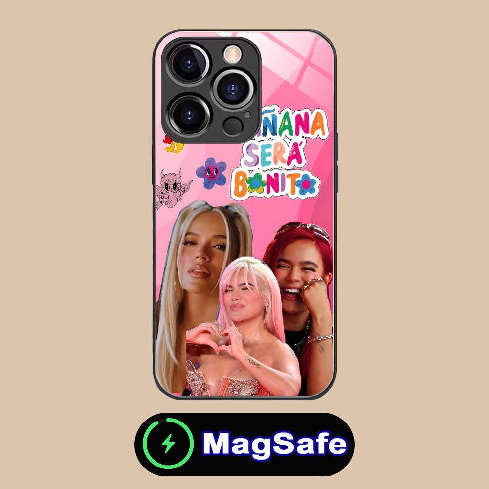 Karol G Latino Mobile Cell Phone Case for iPhone 17 16 15 14 13 12 11 Air Pro Max Plus Mini MagSafe Glass Colorful Cover Cover