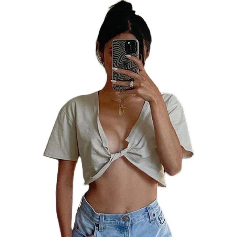 Fashion Fashion Crop-Top Short Sleeve T-shirt Short Top Women's Sexy Crop T Shirt Tee Top Women