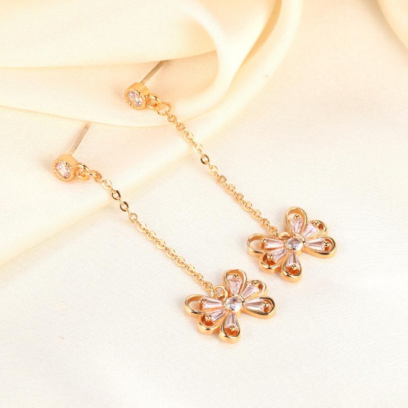 Серьги-гвоздики Seiko с полным бриллиантовым бантом, необработанные ретро серьги с бахромой.