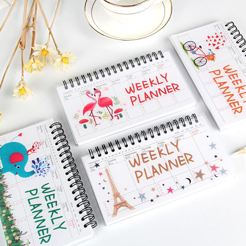 1pcs Stationery Cute Notebook Portable Agenda Diary Weekly Monthly Planner Student Organizer Schedule School Supplies
