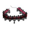 Charm Retro Black Lace Wine Red Velvet Tie Choker Black Teardrop Tassel Necklace for Women Christmas Neck Ornaments Jewelry Gift