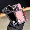 Creative Electroplated Solid Color Side Card Phone Case Suitable for IPhone 16, Transparent Anti-drop IPhone 15 Pro Max