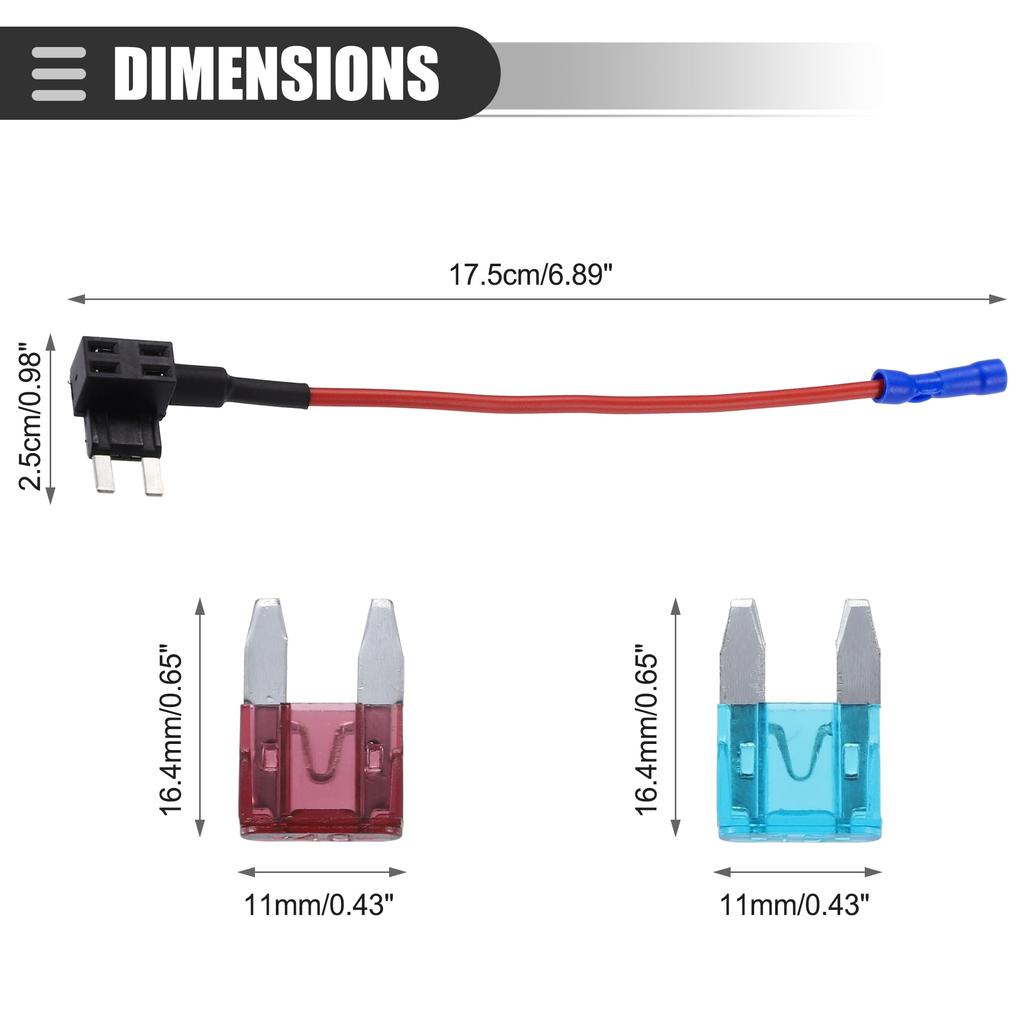 ACROPIX 1 Set of 10 Universal Add Circuit Mini Fuse Tap Holder Adapter