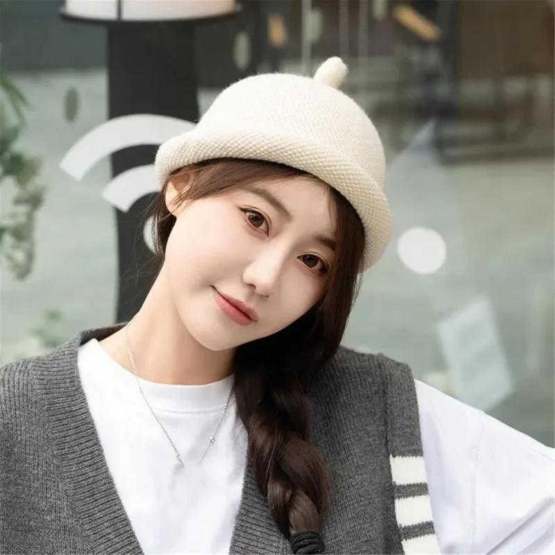 Comfortable Landlord Hats Fashion for Men Women Knitted Melon Skin Hats Casual Berets Warm Painter Pacifier Cap Winter Beanies