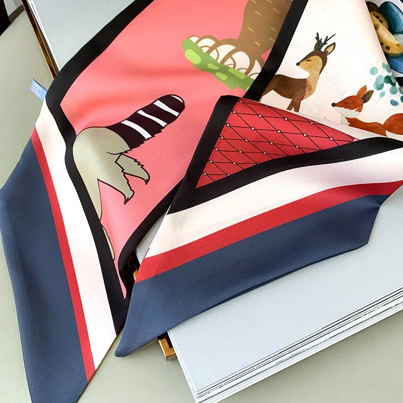 Bufanda Retro Delgada y Estrecha de Seda Simulada Bufanda de Punta Decorativa para Mujer Atar Bolso Cinturón para el Cabello Cinta Bufanda