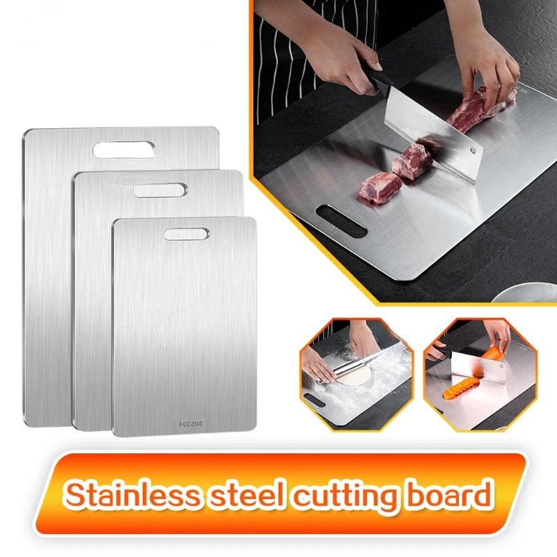 Stainless Steel Cutting Board - Replaces Wood Chopping Boards, Hygienic & Durable Kitchen Upgrade with Double-Sided Non-Scratch